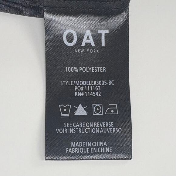 Oat New York Printed Button Down Short Sleeve Blouse Top Size Small Career Chic - Picture 6 of 9